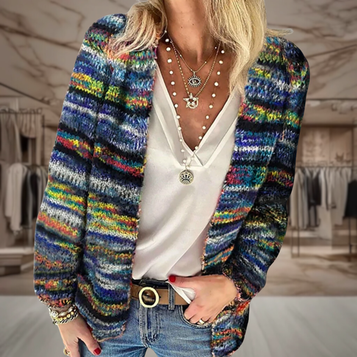 Women’s Chunky Knit Patterned Cardigan | Leia