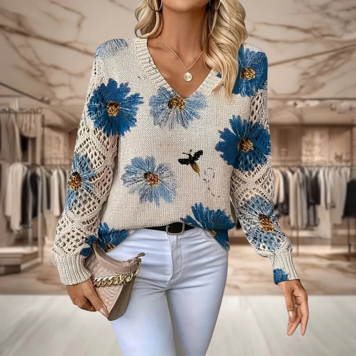 Annes | Elegant Floral Sweater