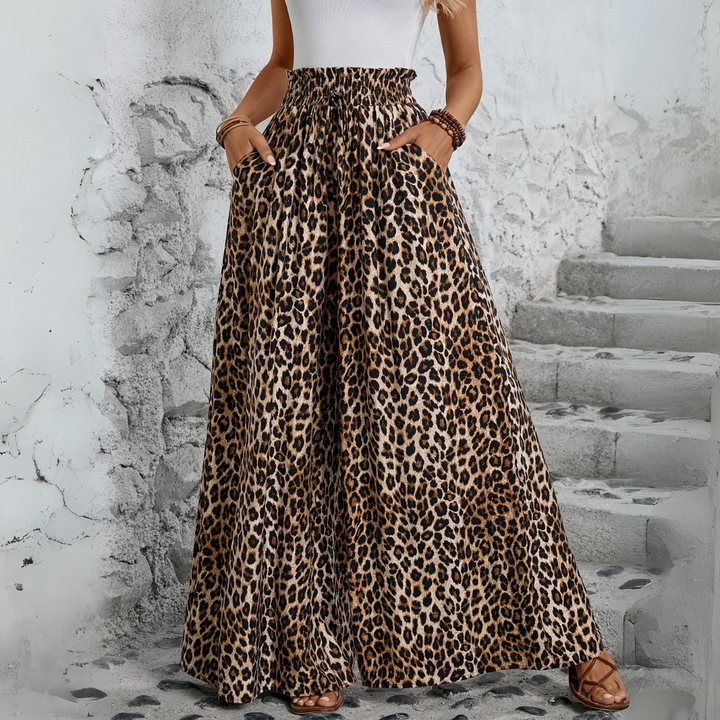 Kate | Elegant Leopard Print Pants