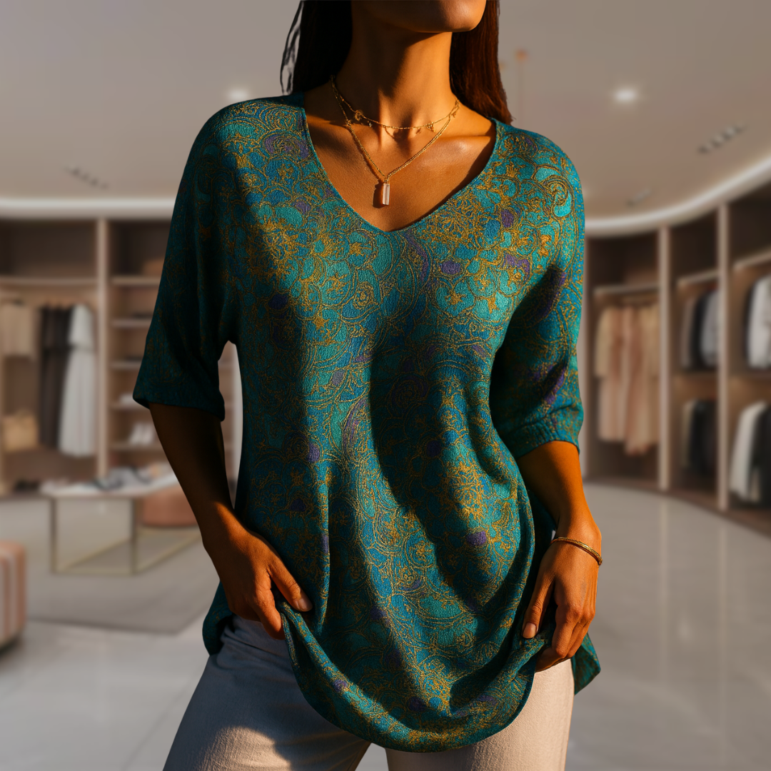 Women’s Boho Chiffon V Neck Blouse | Vickie