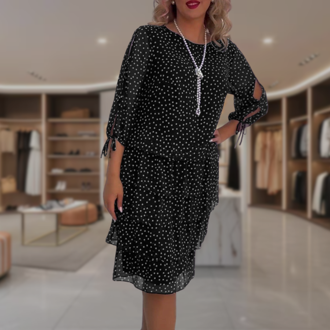 Aleni | Elegant Polka Dress