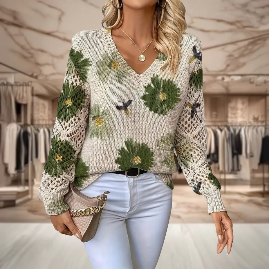 Annes | Elegant Floral Sweater